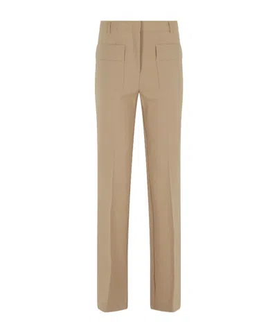 Semicouture Casual Pants With Belt Loops In Brown