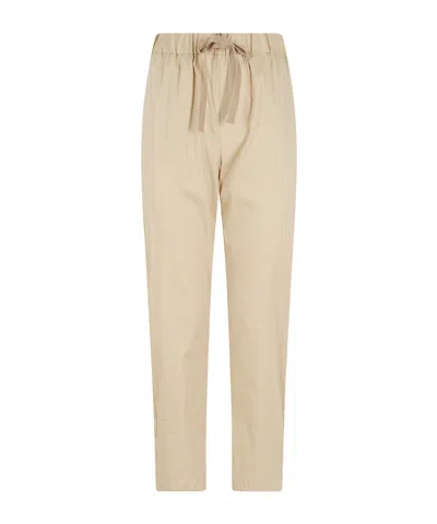 Semicouture Casual Pants With Elastic Waist In Neutral