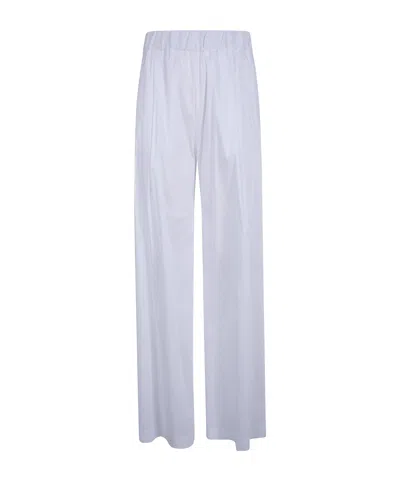 Semicouture Casual Pants With Elastic Waist In White