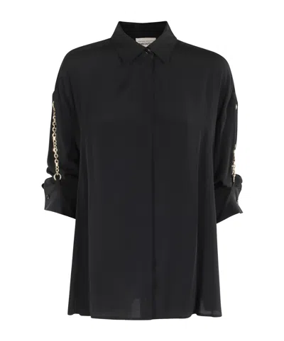 Semicouture Chain Embellished Shirt In Black