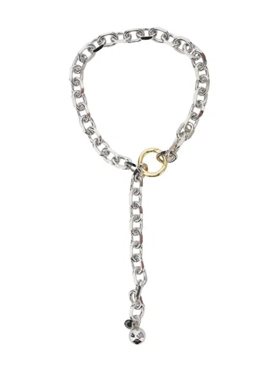 Pre-owned Semicouture Chain Necklace In Silver