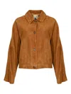 Semicouture Violetta Suede Jacket In Brown