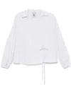 Semicouture Semi Couture Wrap Design Multicolor Shirt With Balloon Sleeves In Bianco E Celeste