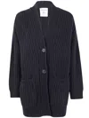 Semicouture Button Long-sleeved Sweater In Black