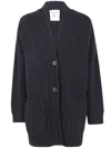 Semicouture Button Long-sleeved Sweater In Black
