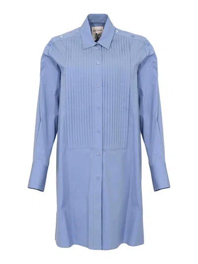 Semicouture Chela Shirt In Cotton Poplin In Blue