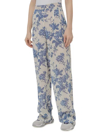 Semicouture Chic Trousers For Effortless Style In Blue