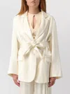 Semicouture Christiana Jacket Belted Waist In White