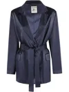 Semicouture Semi Couture Christiana Satin-finish Blazer In Blue