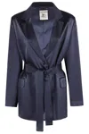 Semicouture Semi Couture Christiana Satin-finish Blazer In Midnight