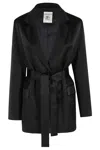 Semicouture Semi Couture Christiana Black Satin Blazer In Black