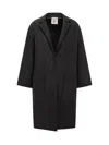 Semicouture Semi Couture Overcoat With Notched Collar In Black