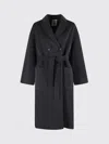 Semicouture Coat  Woman Color Charcoal In Gray
