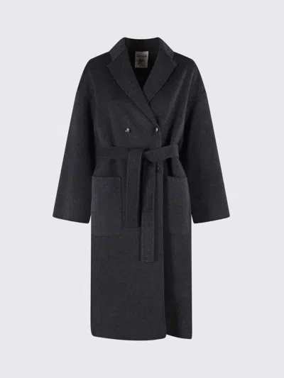 Semicouture Coat  Woman Color Charcoal In Gray
