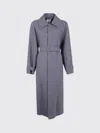 Semicouture Waist Belted Trench Coat In Gray
