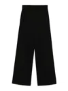 Semicouture Velvet High-waist Palazzo Pants In Black