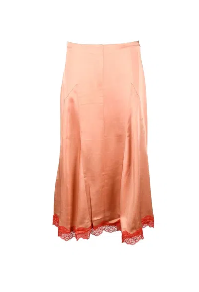 Semicouture Colored Lace Acetate-blend Slip Midi Skirt In Multi