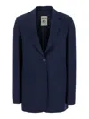 Semicouture Cool Wool Blazer In Blu