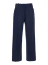 Semicouture Blue Tailored Pants With Straight Leg In Viscose Blend Woman In Blu
