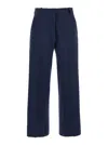 Semicouture Blue Tailored Pants With Straight Leg In Viscose Blend Woman In Blue