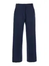 Semicouture Blue Tailored Pants With Straight Leg In Viscose Blend Woman In Blue