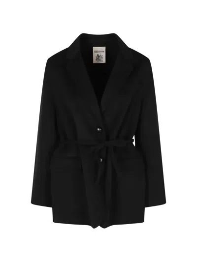 Semicouture Corine Belted Blazer In Black