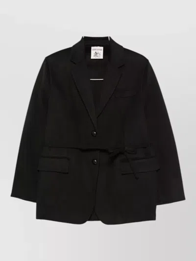 Semicouture Corine Wool Tailored Belted Single Breasted Jacket In Black