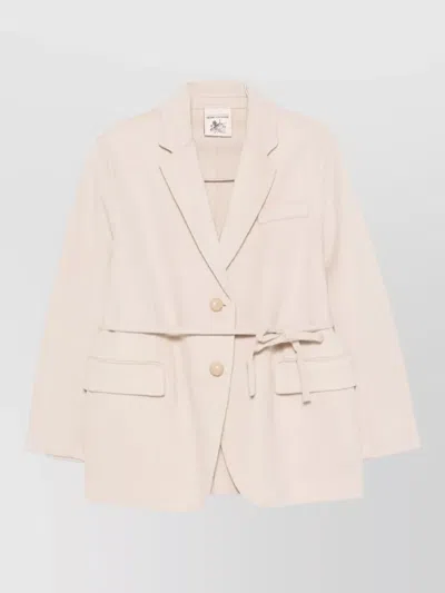 Semicouture Corine Wool Tailored Single Breasted Blazer In Pink