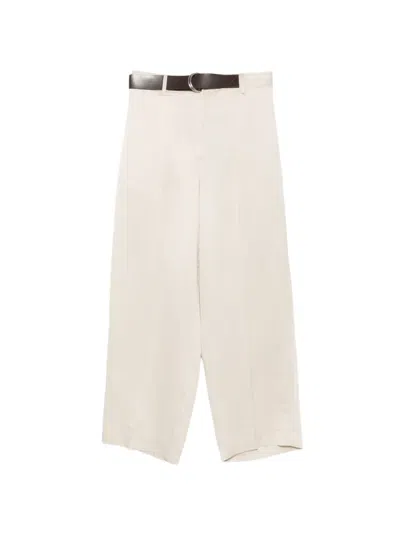 Semicouture Corinna Belted Trousers In Neutral