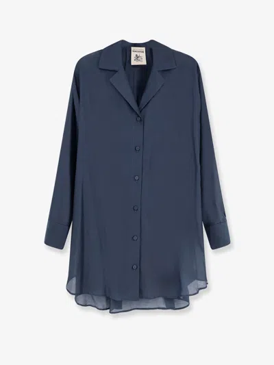 Semicouture Cotton And Silk Shirt In Blue