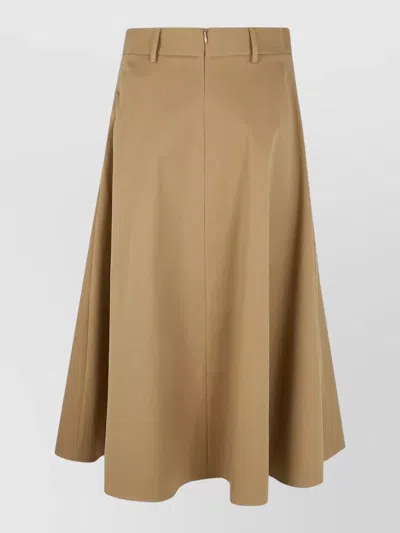 Semicouture Cotton Skirt A Line Design Belt Loops In Brown