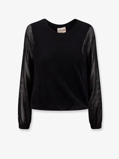 Semicouture Cotton Sweater In Black
