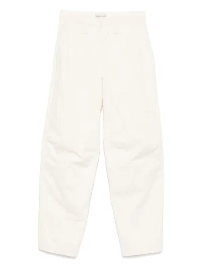 Semicouture Cotton Trousers In Neutral
