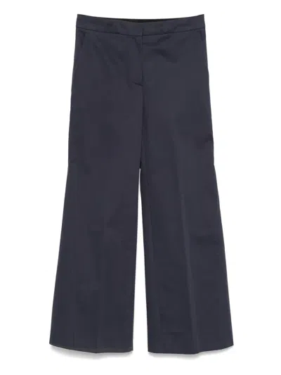 Semicouture Cotton Trousers In Blue