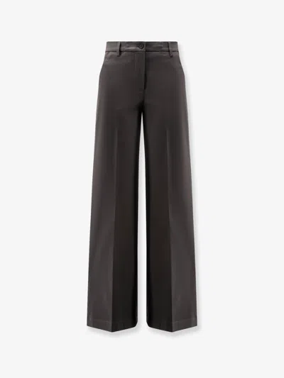 Semicouture Cotton Trousers In Gray