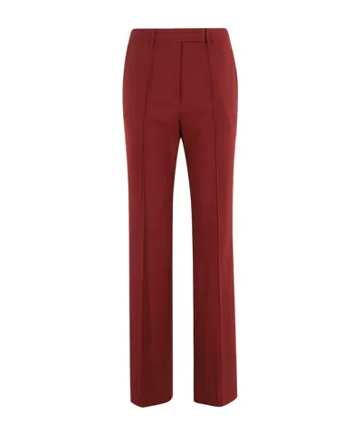 Semicouture Crease Casual Pants In Red