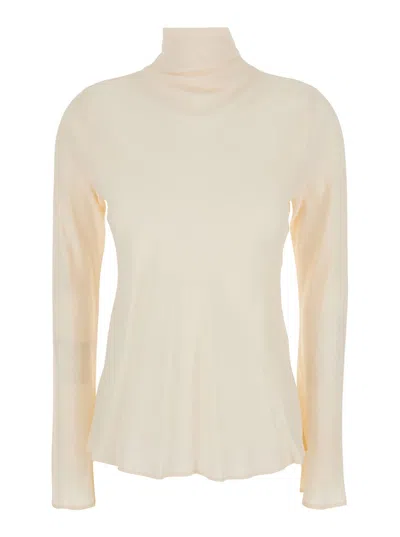 Semicouture Crepe De Chine High Neck Blouse