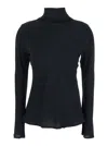 Semicouture Crepe De Chine High Neck Blouse In Black