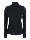 Semicouture Crepe De Chine High Neck Blouse In Black
