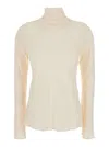 Semicouture Crepe De Chine High Neck Blouse In White