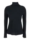 Semicouture Crepe De Chine High Neck Blouse In Black
