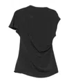 Semicouture Black Crewneck Top With Short Sleeves In Black