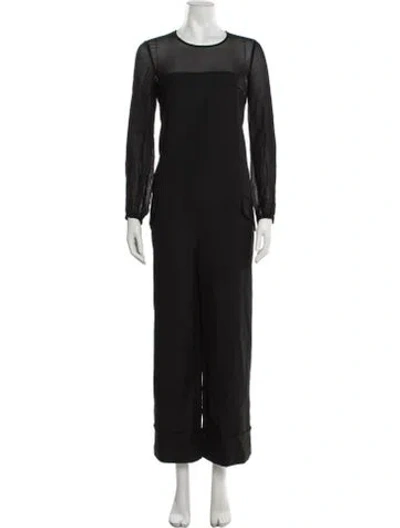 Pre-owned Semicouture Crew Neck Jumpsuit In Black