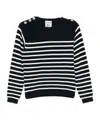 Semicouture Blue Perla Striped Cotton Sweater In Black