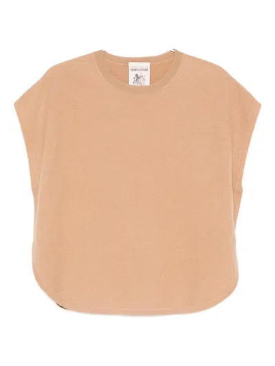 Semicouture Crew-neck Top In Neutral