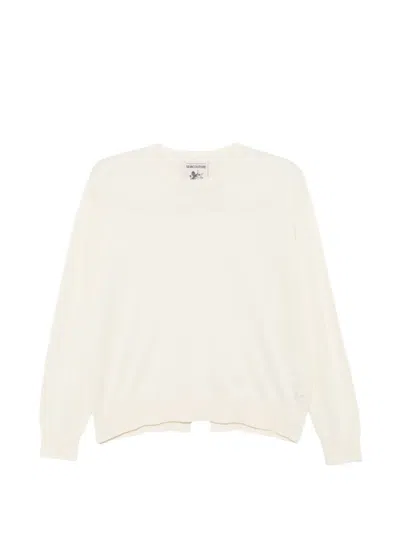 Semicouture Crew-neck Logo Sweater In White
