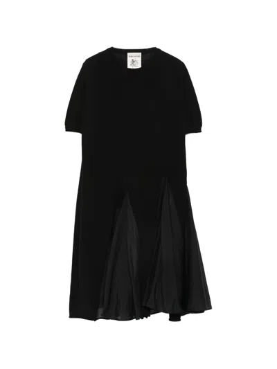 Semicouture Blondie Cotton And Silk Dress In Black