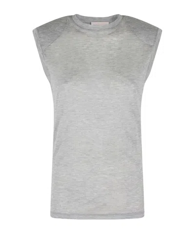 Semicouture Crew-neck Top In Gray
