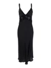 Semicouture Semi Couture Jacinta Satin Dress With Crochet Detailing In Black