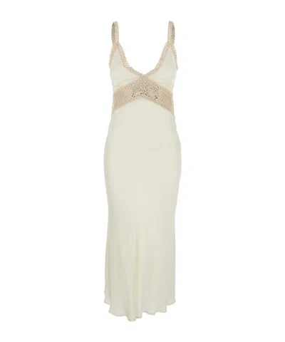 SEMICOUTURE SEMI COUTURE JACINTA LONG DRESS WITH CROCHET